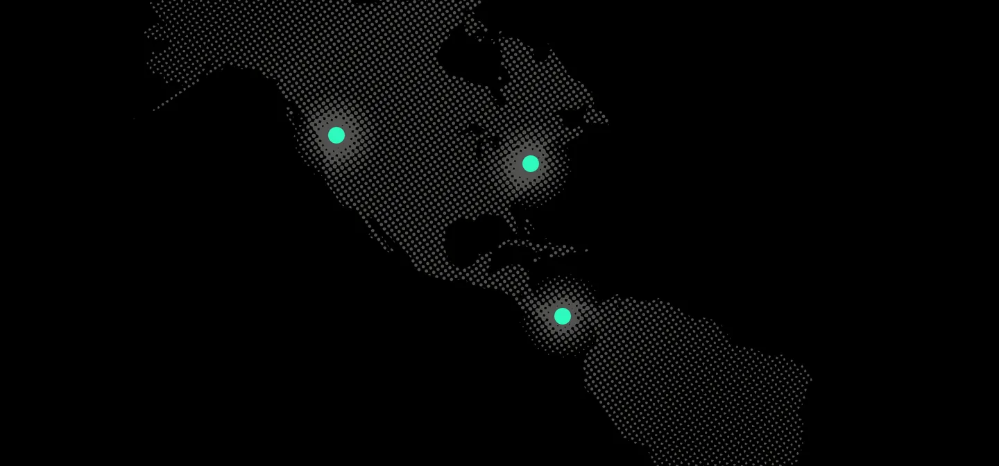 Map with locations highlighted 